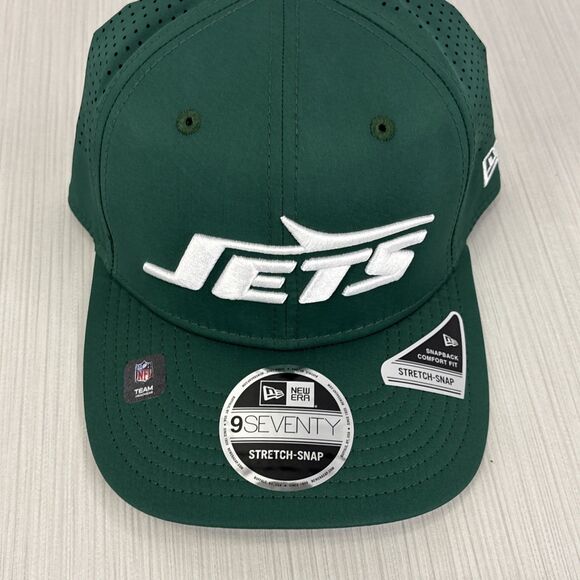 New Era 9Seventy New York Jets Stretch Snap Perf Hat Cap Green Adjustable NEW - Picture 2 of 6